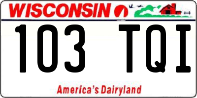 WI license plate 103TQI