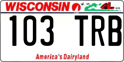 WI license plate 103TRB