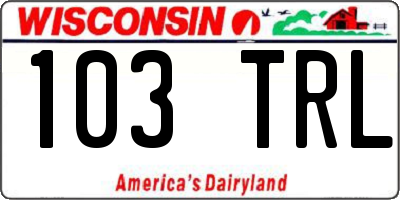 WI license plate 103TRL