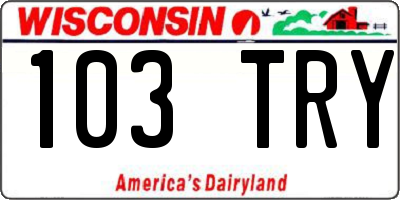 WI license plate 103TRY