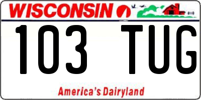 WI license plate 103TUG
