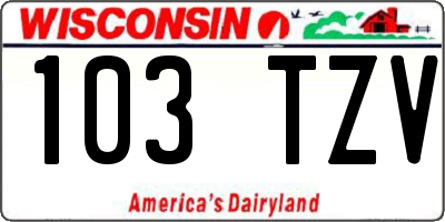 WI license plate 103TZV