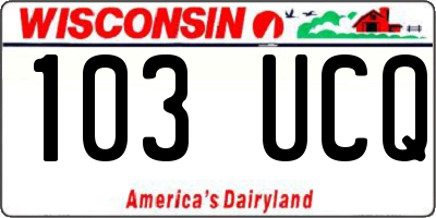 WI license plate 103UCQ