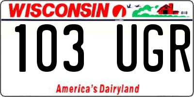 WI license plate 103UGR