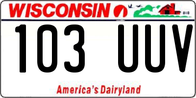 WI license plate 103UUV