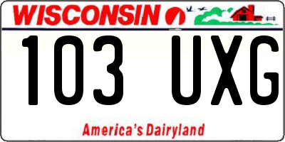 WI license plate 103UXG