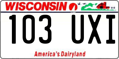 WI license plate 103UXI