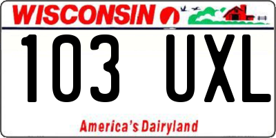 WI license plate 103UXL