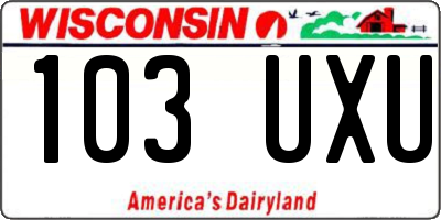 WI license plate 103UXU