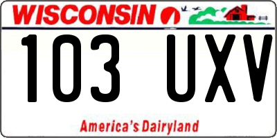 WI license plate 103UXV