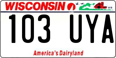 WI license plate 103UYA