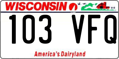 WI license plate 103VFQ