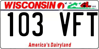 WI license plate 103VFT