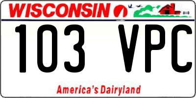 WI license plate 103VPC