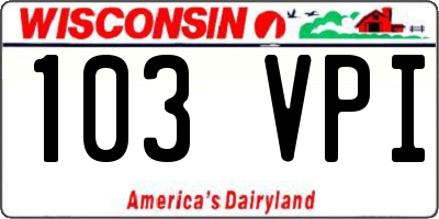 WI license plate 103VPI