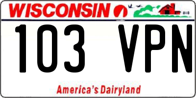 WI license plate 103VPN