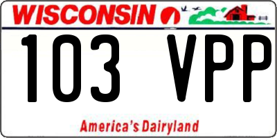 WI license plate 103VPP