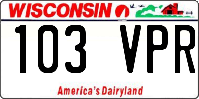 WI license plate 103VPR