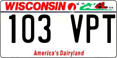 WI license plate 103VPT