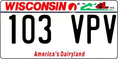 WI license plate 103VPV