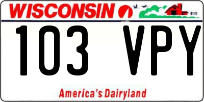 WI license plate 103VPY