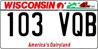 WI license plate 103VQB
