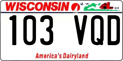 WI license plate 103VQD