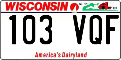 WI license plate 103VQF