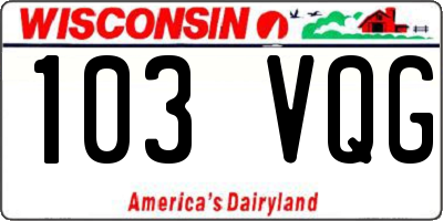 WI license plate 103VQG
