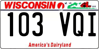 WI license plate 103VQI