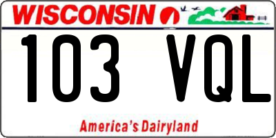 WI license plate 103VQL