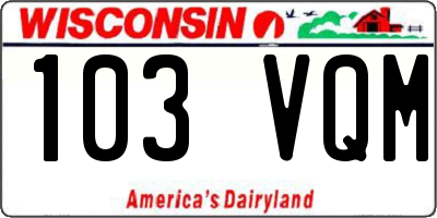 WI license plate 103VQM