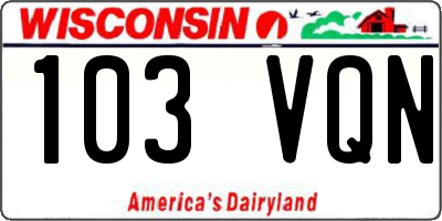 WI license plate 103VQN