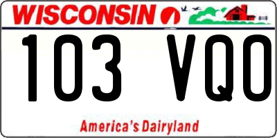WI license plate 103VQO
