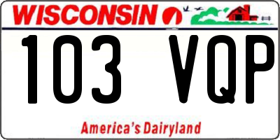 WI license plate 103VQP