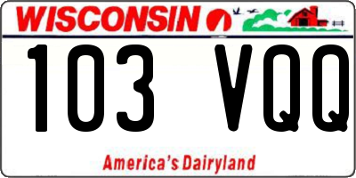 WI license plate 103VQQ