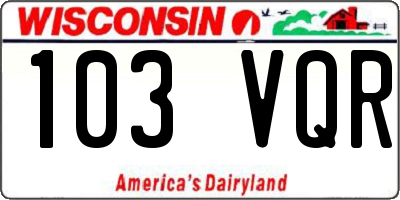 WI license plate 103VQR