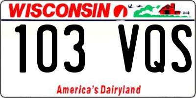 WI license plate 103VQS