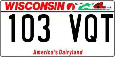 WI license plate 103VQT