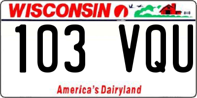 WI license plate 103VQU