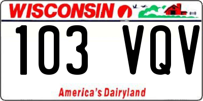WI license plate 103VQV