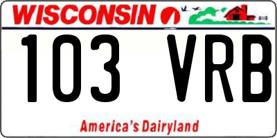 WI license plate 103VRB