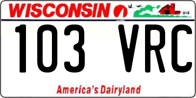 WI license plate 103VRC