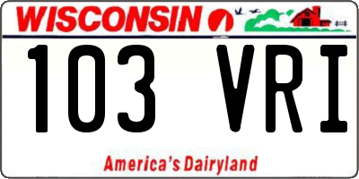 WI license plate 103VRI