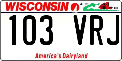 WI license plate 103VRJ