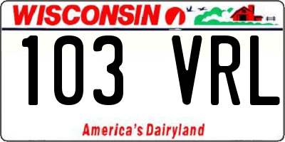 WI license plate 103VRL