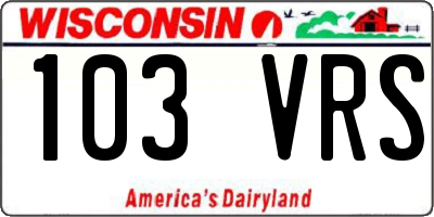 WI license plate 103VRS