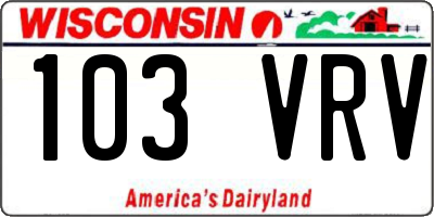 WI license plate 103VRV