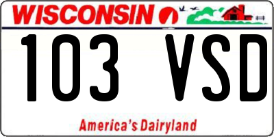 WI license plate 103VSD