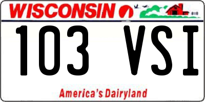 WI license plate 103VSI